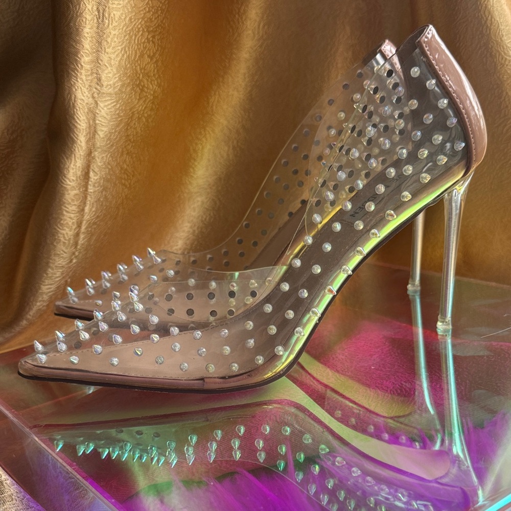 Iridescent/Clear Studded Heels